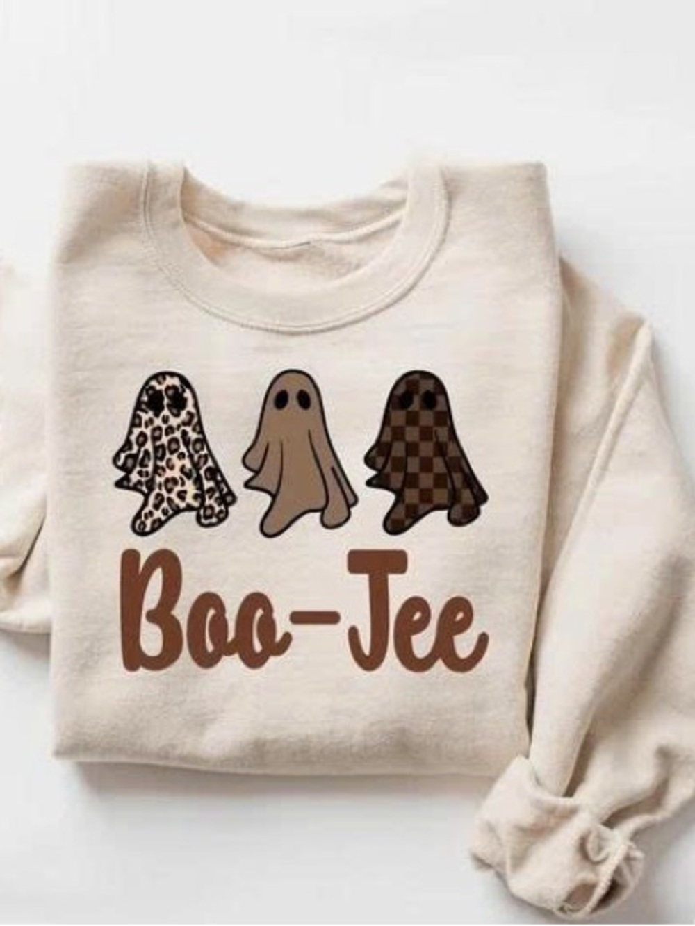 Boojee Crewneck with Brown Ghost Graphic